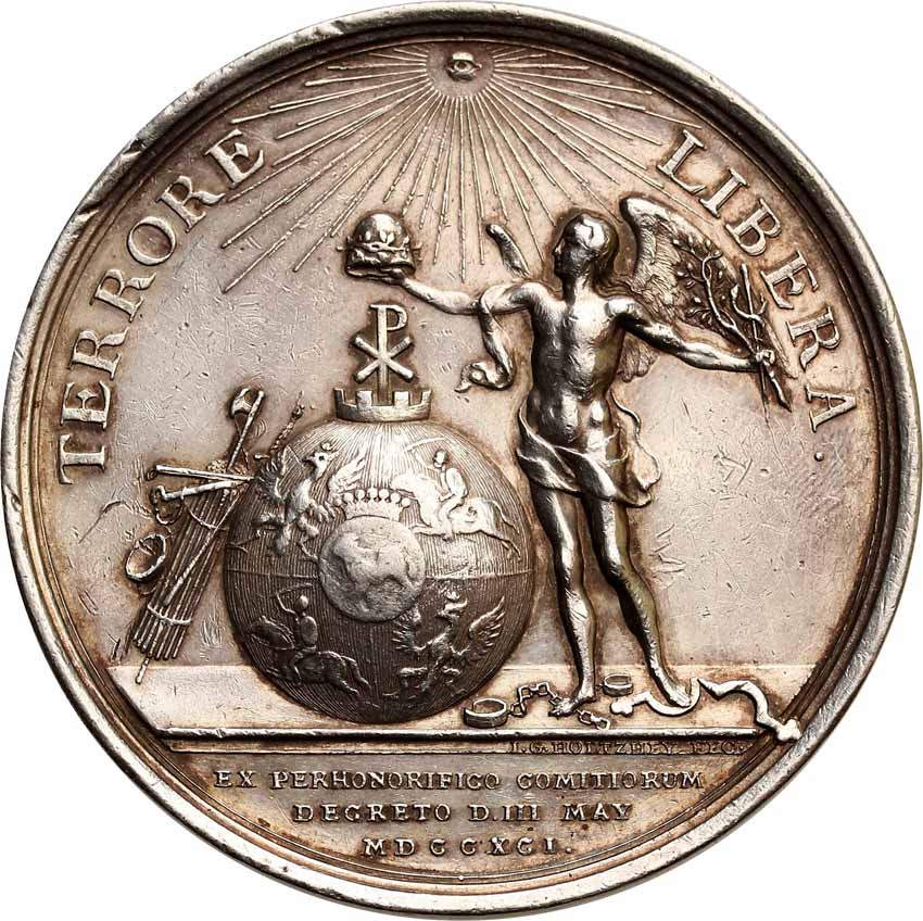 Stanisław August Poniatowski. Medal 1791, Konstytucja 3 Maja, srebro